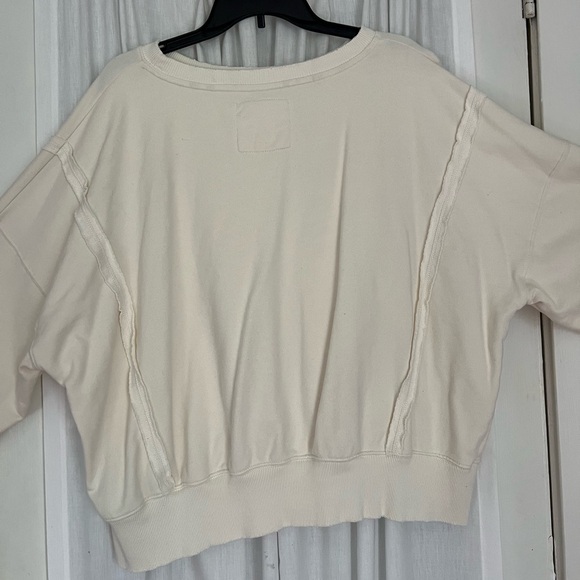 American Eagle, Oversized Crewneck Sweatshirt, Size: XS, Color: cream - Picture 2 of 2